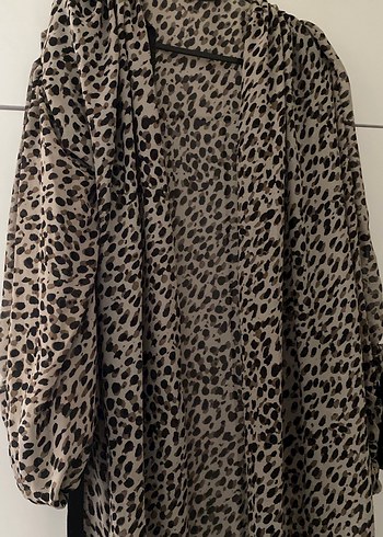 Kadın Leopar Desenli Uzun Salaş 
 abaya - Görsel 6