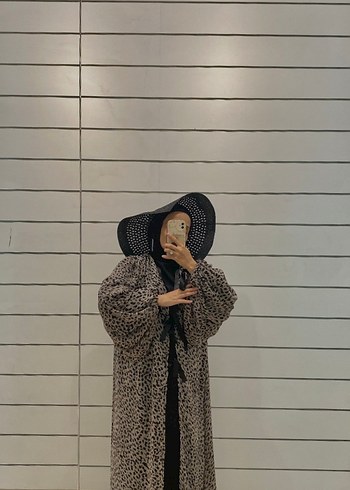 Kadın Leopar Desenli Uzun Salaş 
 abaya - Görsel 8