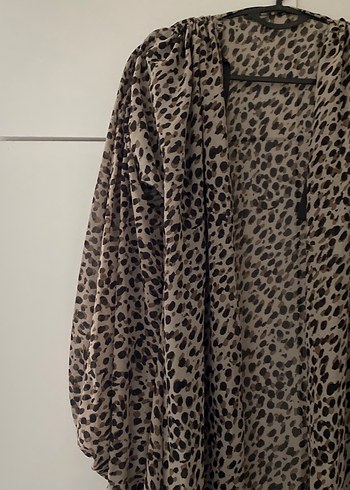 Kadın Leopar Desenli Uzun Salaş 
 abaya - Görsel 2