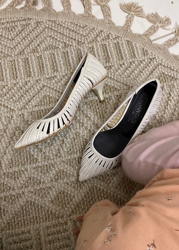 Beyaz  Kadın Stiletto Espadril - Görsel 5