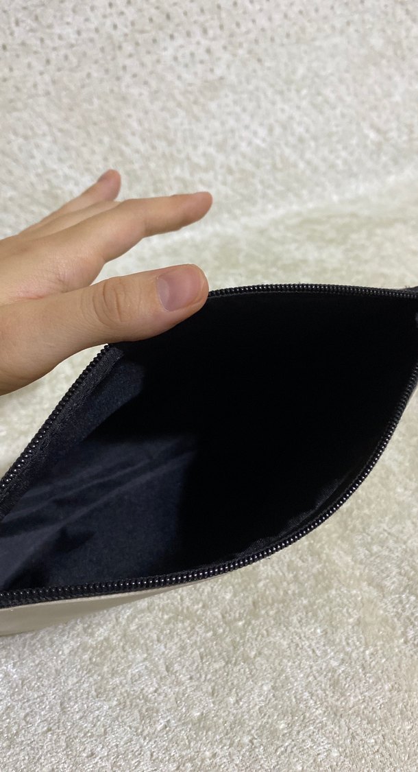 Bej Fermuarlı Kadın Makyaj Çantası - Görsel 5