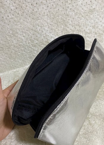 Gri Kadın Makyaj Çantası Fermuarlı - Görsel 5