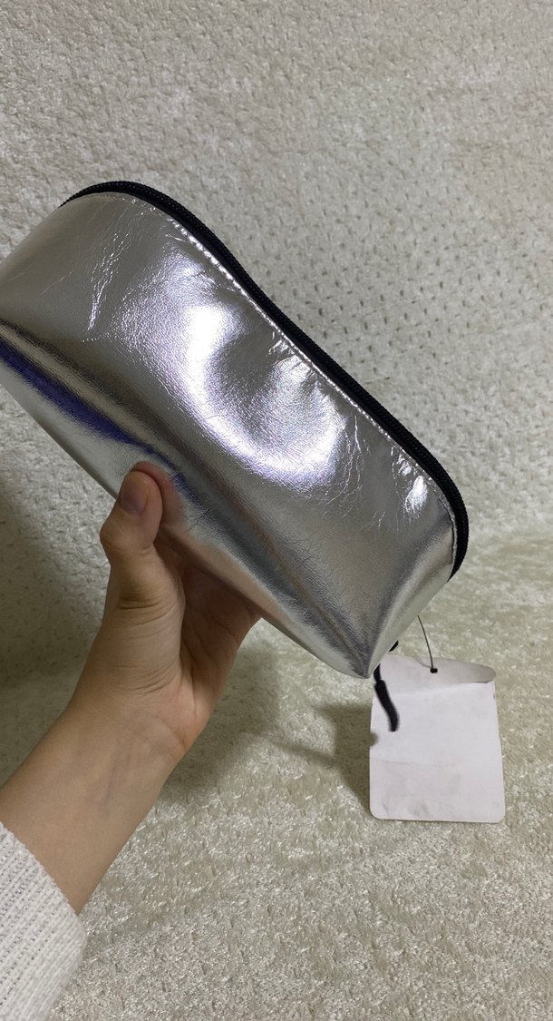 Gri Kadın Makyaj Çantası Fermuarlı - Görsel 3