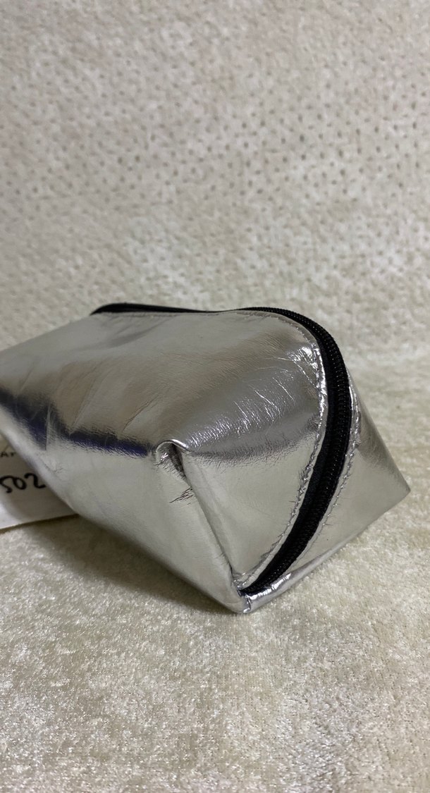 Gri Kadın Makyaj Çantası Fermuarlı - Görsel 4