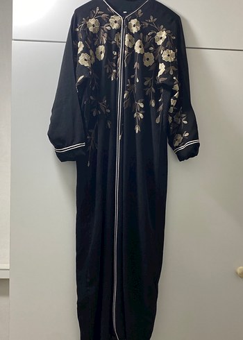 Nakışlı Siyah Uzun Kadın Elbise - Görsel 3