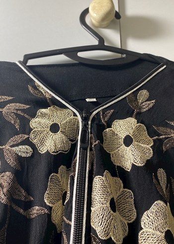 Nakışlı Siyah Uzun Kadın Elbise - Görsel 5