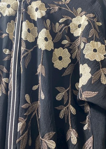 Nakışlı Siyah Uzun Kadın Elbise - Görsel 2