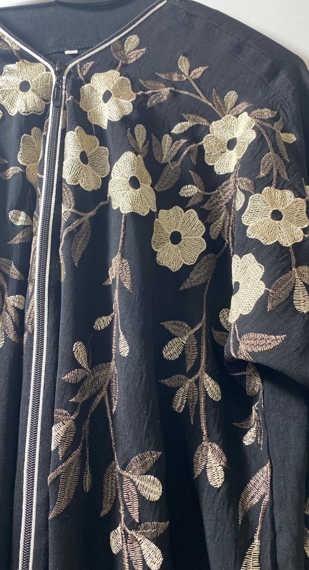 Nakışlı Siyah Uzun Kadın Elbise - Görsel 2