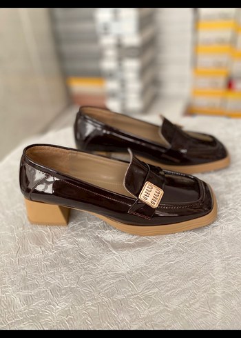 Klasik Modern Kahverengi Tokalı Topuklu Kadın Loafer - Görsel 2