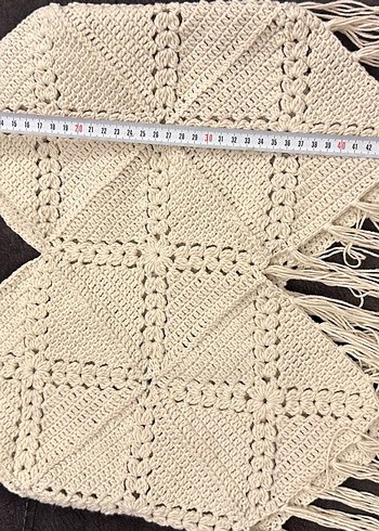 Bej Örgü Bohem Kadın Fular - Görsel 4