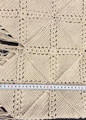 Bej Örgü Bohem Kadın Fular - Görsel 3