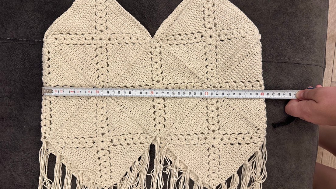 Bej Örgü Bohem Kadın Fular - Görsel 5