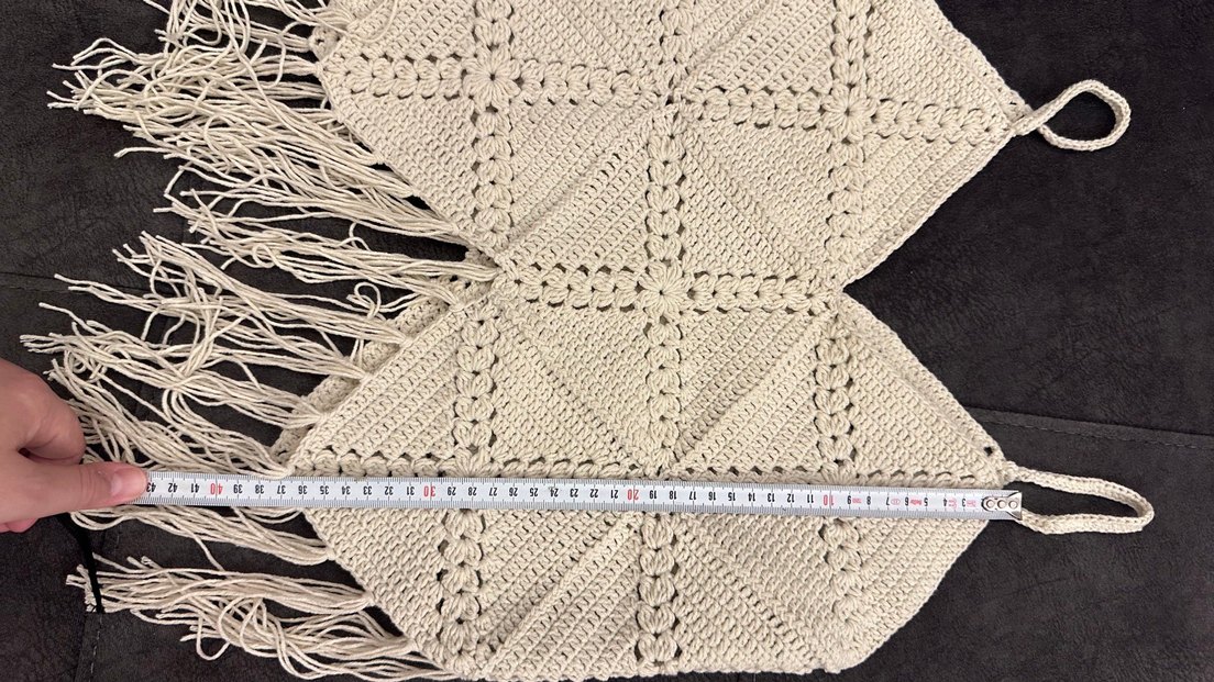 Bej Örgü Bohem Kadın Fular - Görsel 3