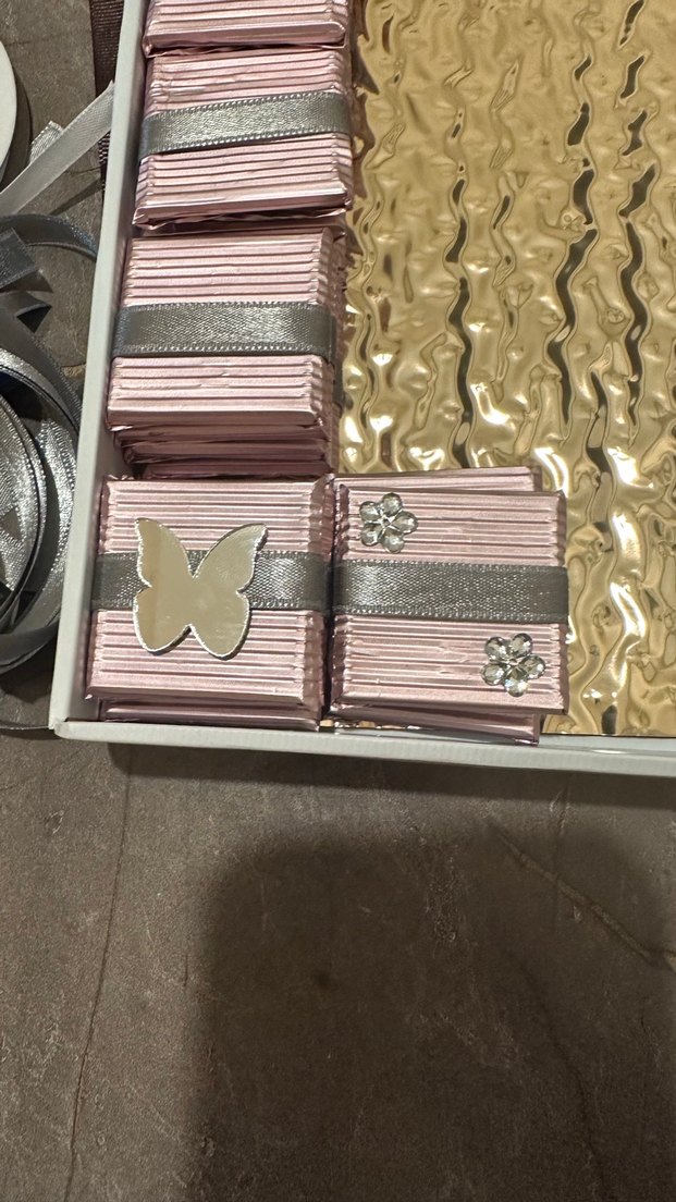 Kelebek Süslemeli Pembe Çikolatalar - Görsel 3