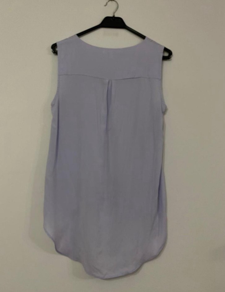 Lila rengi Kolsuz V Yaka Kadın Bluz - Görsel 2