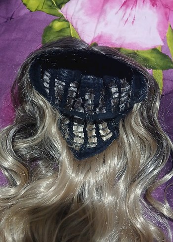 Bej Parlak Bohem Dalgalı Sentetik Peruk - Görsel 6