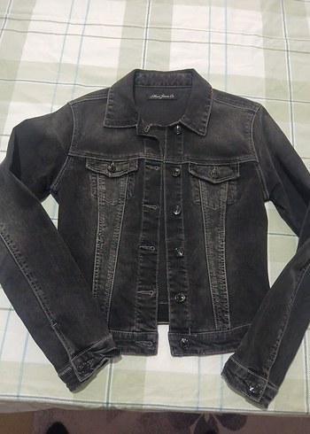 Mavi jeans taşlı kot ceket