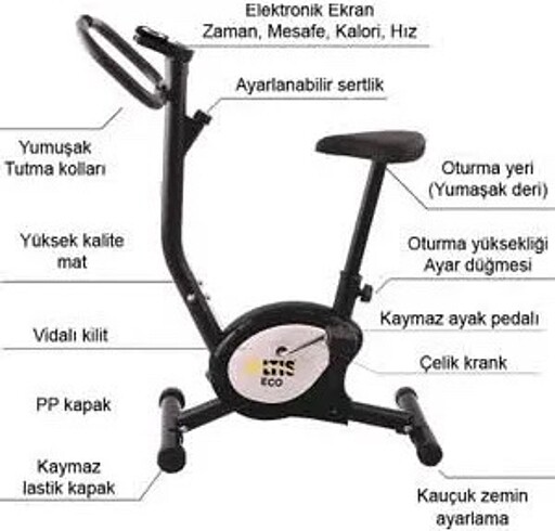 Elektronik Ekran Ayarlanabilir Koltuklu Kondisyon Bisikleti