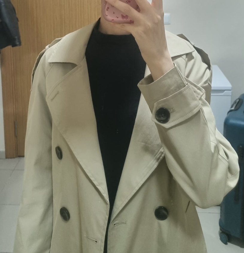 Bej Kadın Uzun Trençkot - Görsel 5