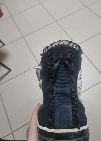 converse chuck taylor all star fırfırlı siyah sneaker - Görsel 4