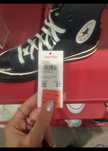 converse chuck taylor all star fırfırlı siyah sneaker - Görsel 13