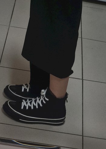 converse chuck taylor all star fırfırlı siyah sneaker - Görsel 11