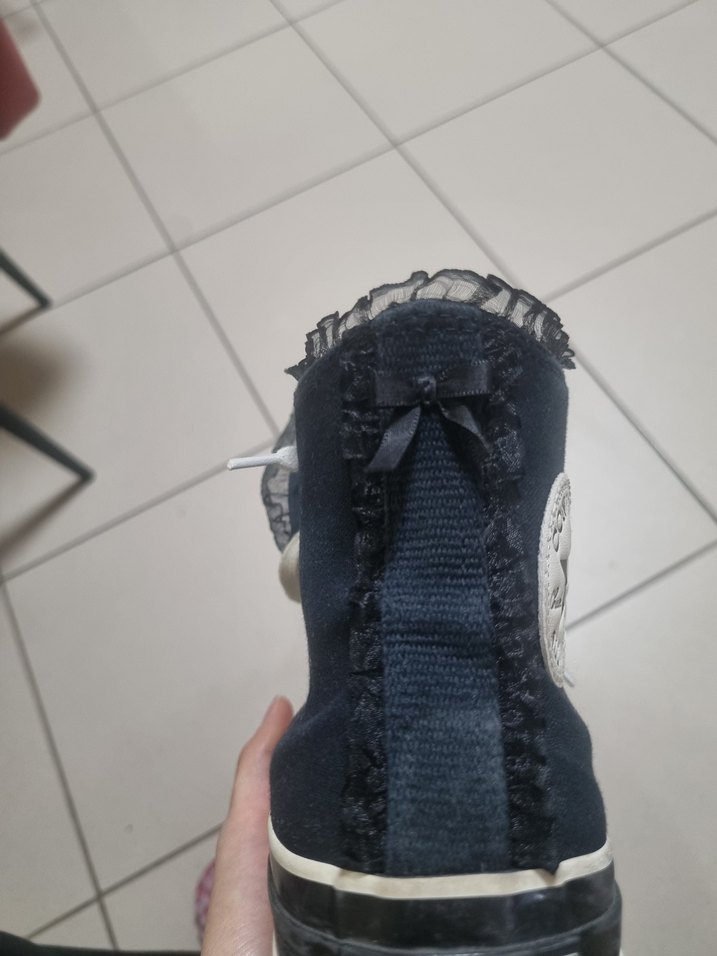 converse chuck taylor all star fırfırlı siyah sneaker - Görsel 4