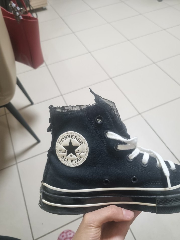 converse chuck taylor all star fırfırlı siyah sneaker - Görsel 5