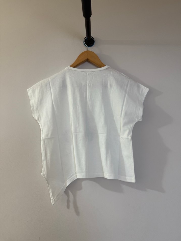 Beyaz Baskılı Kız Çocuk Tişörtü - Görsel 2