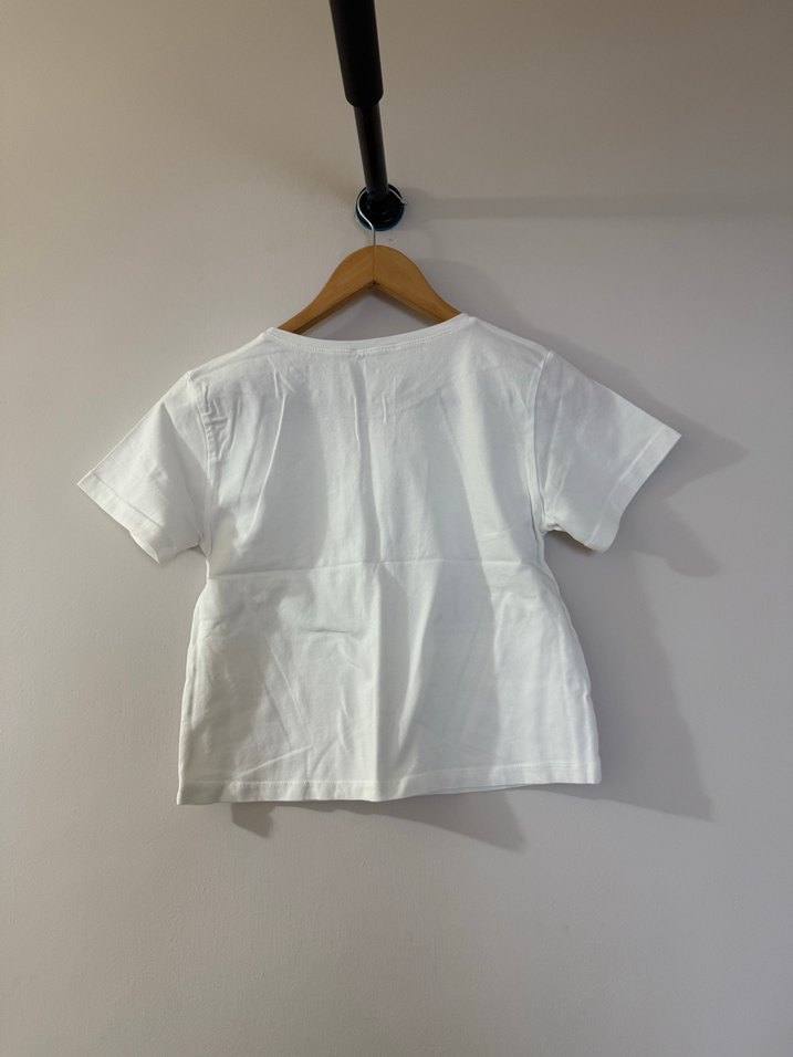 Beyaz Baskılı Kız Tişörtü - Görsel 2