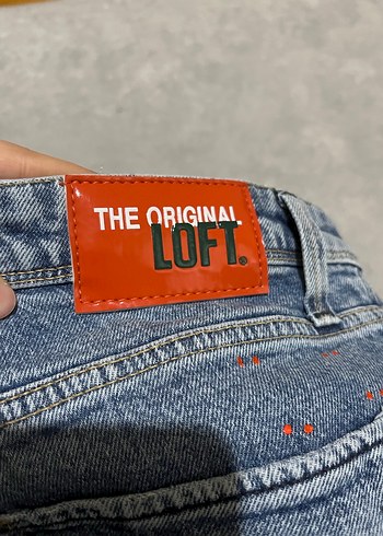 Düğmeli Gri Mavi Kadın Jean Pantolon loft markası - Görsel 4