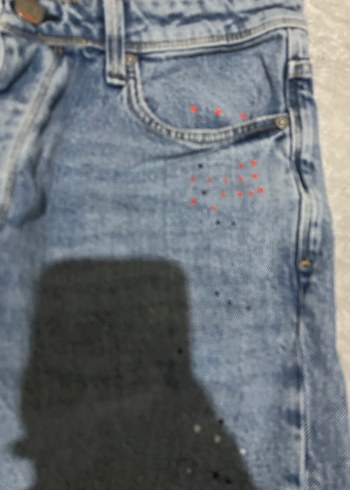 Düğmeli Gri Mavi Kadın Jean Pantolon loft markası - Görsel 2