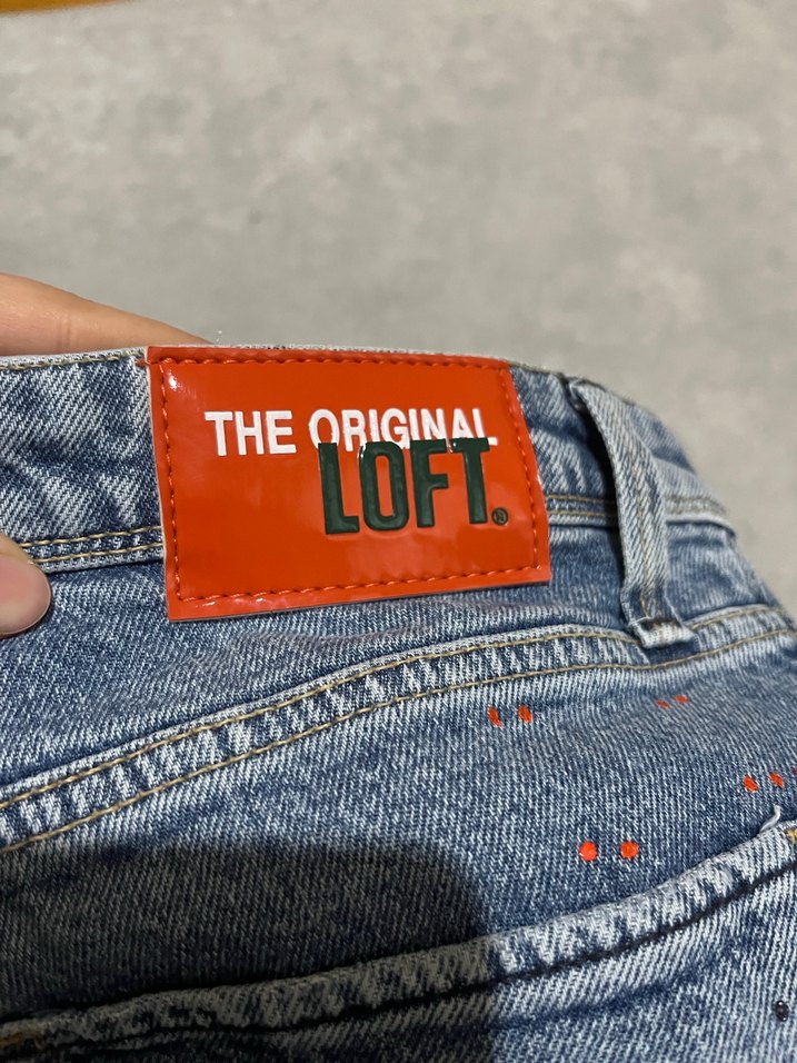 Düğmeli Gri Mavi Kadın Jean Pantolon loft markası - Görsel 4