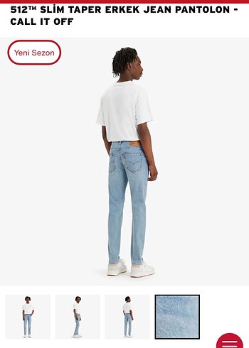 Beyaz Regular Fit Erkek Kot Pantolon levis - Görsel 2