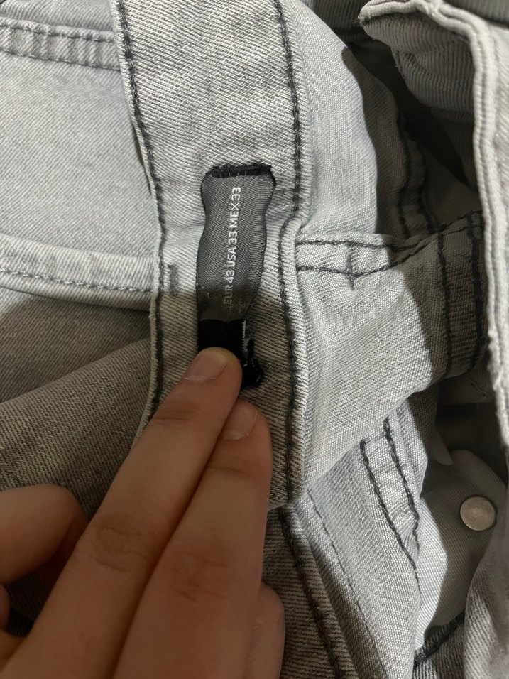 Gri Bol Kesim Erkek Kot Pantolon - Görsel 4