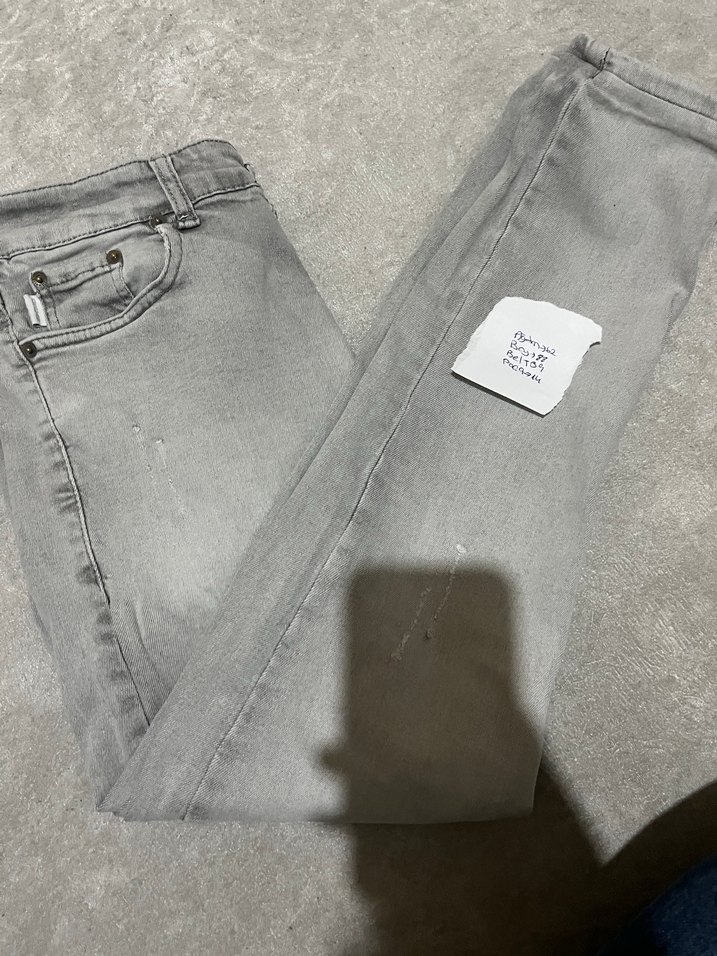 Gri Bol Kesim Erkek Kot Pantolon - Görsel 3