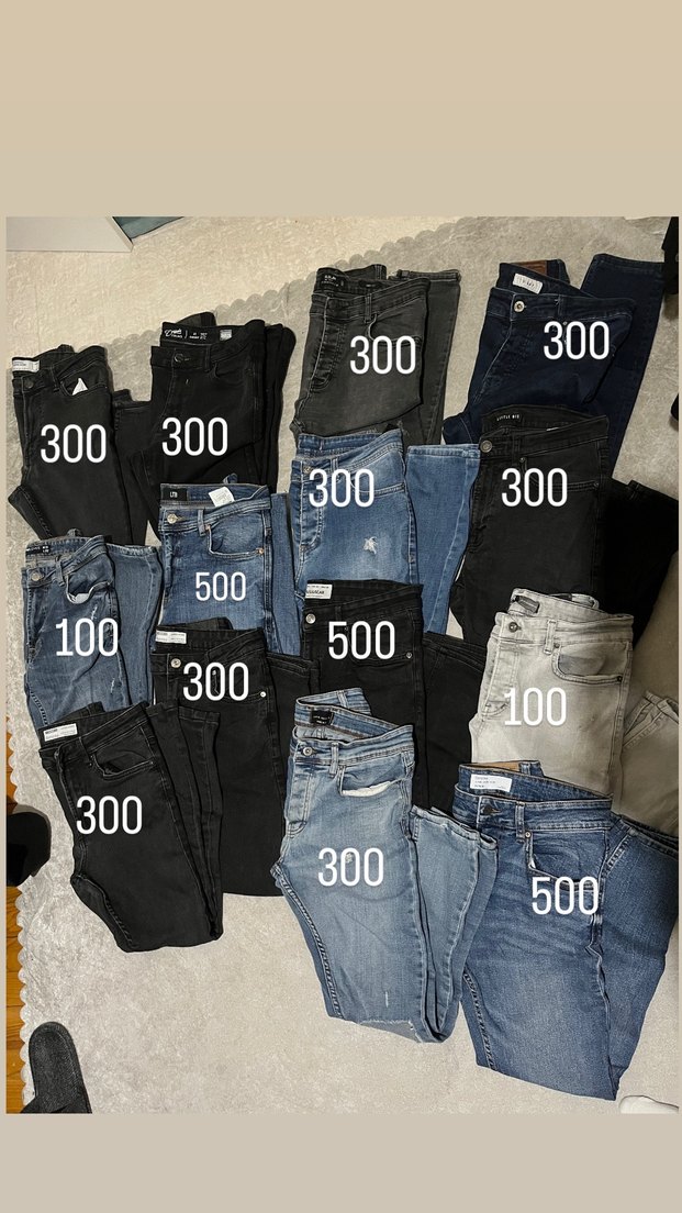 Gri erkek Denim Jean Pantolon - Görsel 2