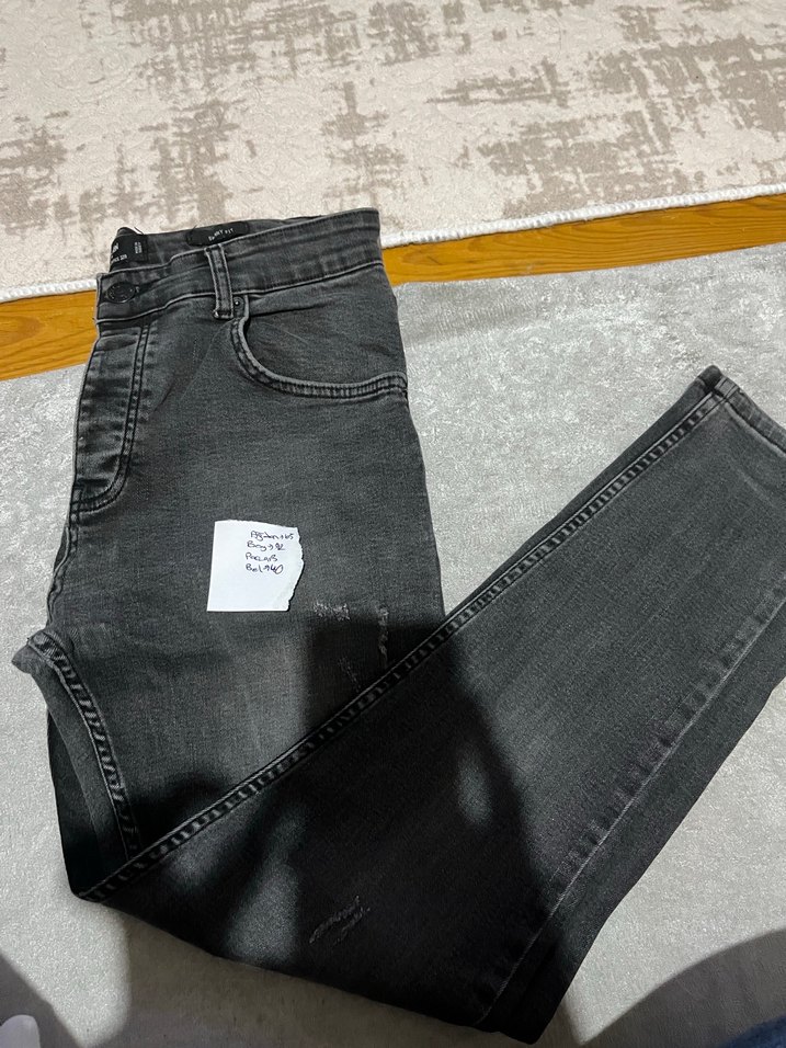 Gri erkek Denim Jean Pantolon - Görsel 4