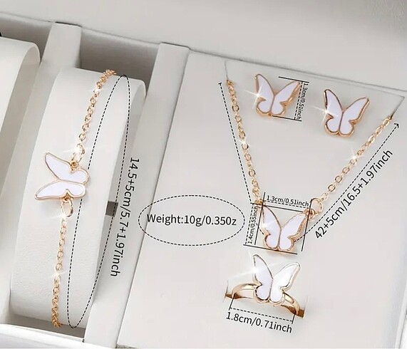 5 parça saat küpe bileklik kolye seti - Görsel 7