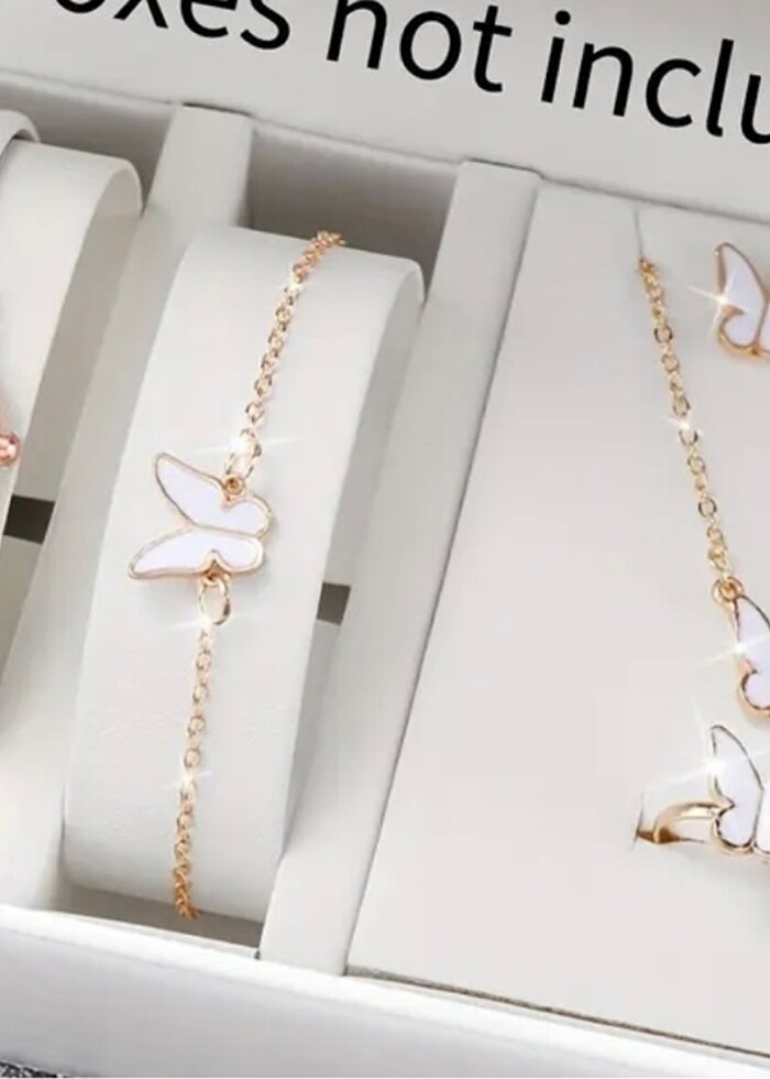 5 parça saat küpe bileklik kolye seti - Görsel 3