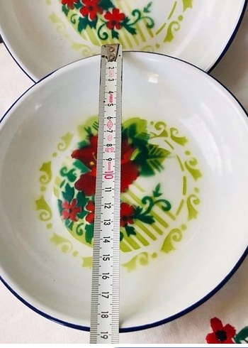 Çiçek Desenli Beyaz Tabak Seti - Görsel 2