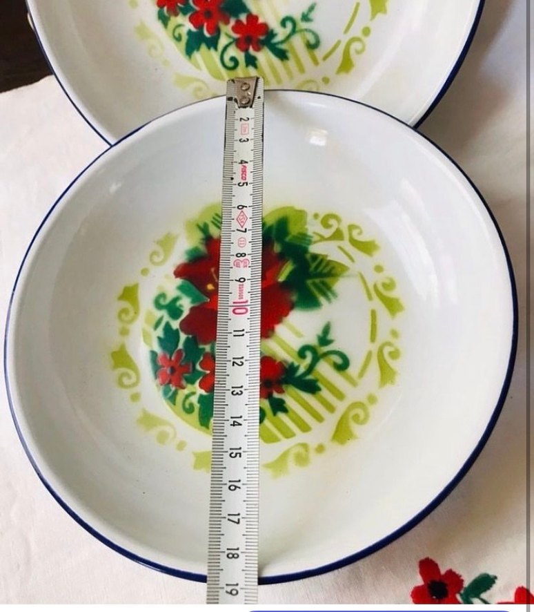 Çiçek Desenli Beyaz Tabak Seti - Görsel 2