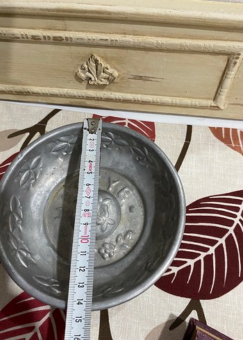 İşlemeli Gri Metal Kase - Görsel 5