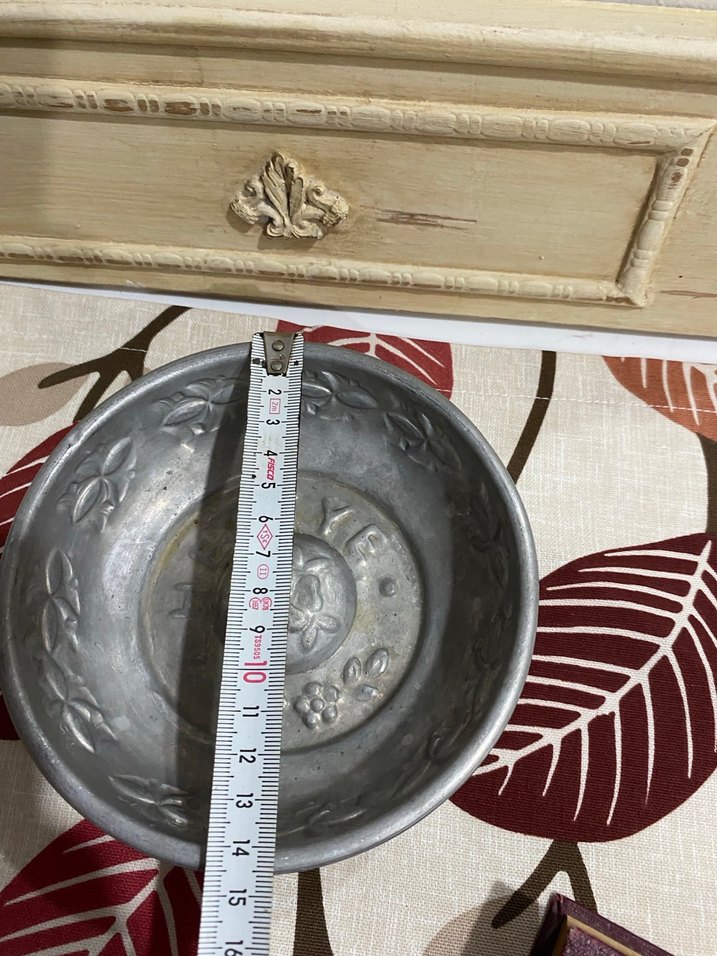 İşlemeli Gri Metal Kase - Görsel 5