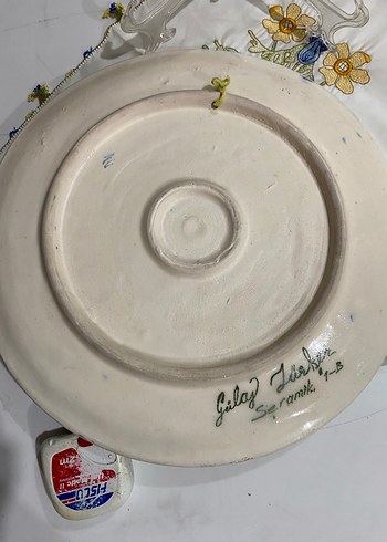 Çiçek Desenli El Yapımı Seramik Tabak - Görsel 4