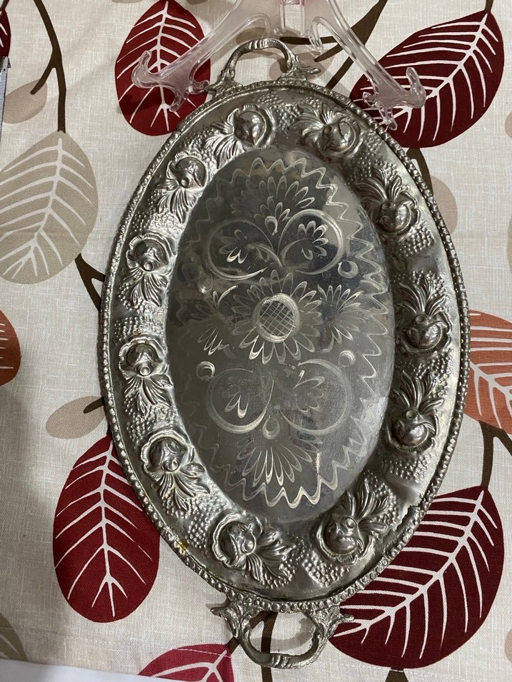 İşlemeli Metal Tepsi - Görsel 2