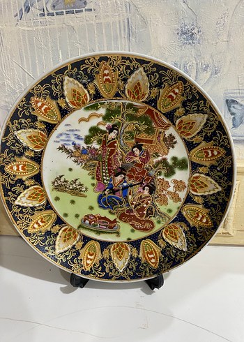 Çiçek Desenli Geleneksel El Yapımı Tabak - Görsel 4