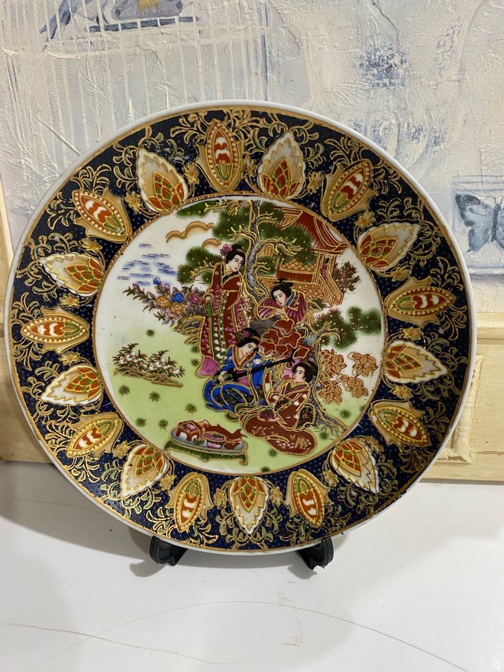 Çiçek Desenli Geleneksel El Yapımı Tabak - Görsel 4