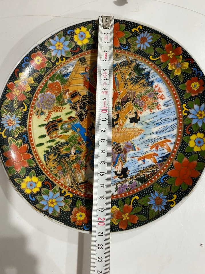 Çiçek Desenli Geleneksel El Yapımı Tabak - Görsel 3