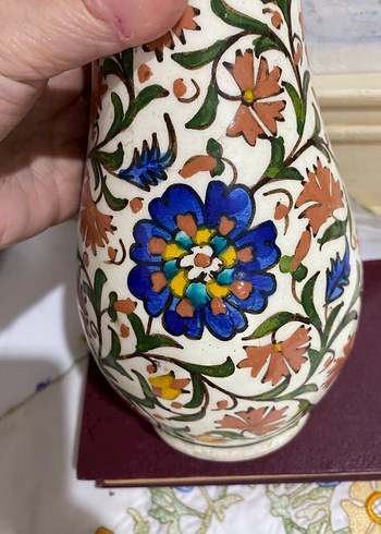 Çiçek Desenli Renkli Seramik Vazo - Görsel 6